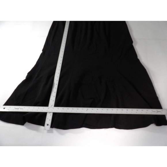 Lane Bryant Midi Skirt Sz 24 Fit N Flare Black Career Office Zip Back Basic Core - Picture 11 of 14